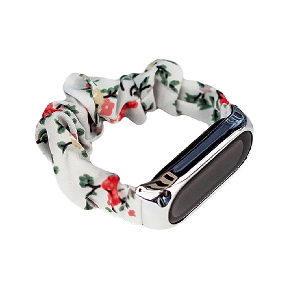 Cloth wristband for Xiaomi Mi Band 6/5/4/3 strap bracelet elastic scrunchies white - TopMag