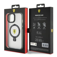 Заредете изображение във визуализатора на галерията – Ferrari FEHMP15SUSCAH iPhone 15 6.1" transparent hardcase Ring Stand 2023 Collection MagSafe
