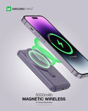 Заредете изображение във визуализатора на галерията – Amazing Thing Power bank Thunder Pro Stand 5000mAh TPM5KSPU - Type C - magnetic with induction charger purple
