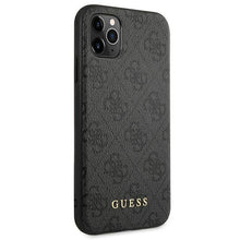 Заредете изображение във визуализатора на галерията – Guess GUHCN58G4GFGR iPhone 11 Pro 5,8" szary/grey hard case 4G Metal Gold Logo - TopMag
