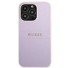 Заредете изображение във визуализатора на галерията – Guess GUHCP13LPSASBPU iPhone 13 Pro / 13 6,1" fioletowy/purple Saffiano Hot Stamp &amp; Metal Logo - TopMag
