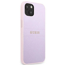 Заредете изображение във визуализатора на галерията – Guess GUHCP13MPSASBPU iPhone 13 6,1" fioletowy/purple Saffiano Hot Stamp &amp; Metal Logo - TopMag
