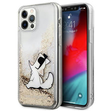 Заредете изображение във визуализатора на галерията – Karl Lagerfeld KLHCP12MGCFD iPhone 12/12 Pro 6.1 "gold / gold hardcase Liquid Glitter Choupette Fun - TopMag
