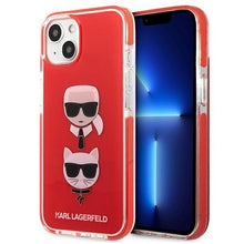 Заредете изображение във визуализатора на галерията – Karl Lagerfeld KLHCP13STPE2TR iPhone 13 mini 5,4" hardcase czerwony/red Karl&amp;Choupette Head - TopMag
