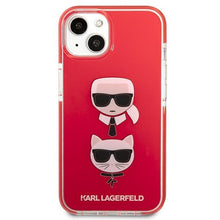 Заредете изображение във визуализатора на галерията – Karl Lagerfeld KLHCP13STPE2TR iPhone 13 mini 5,4" hardcase czerwony/red Karl&amp;Choupette Head - TopMag
