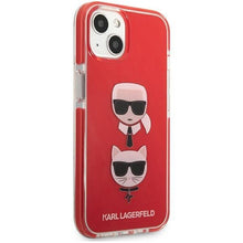 Заредете изображение във визуализатора на галерията – Karl Lagerfeld KLHCP13STPE2TR iPhone 13 mini 5,4" hardcase czerwony/red Karl&amp;Choupette Head - TopMag
