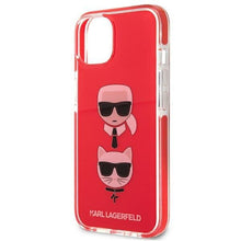 Заредете изображение във визуализатора на галерията – Karl Lagerfeld KLHCP13STPE2TR iPhone 13 mini 5,4" hardcase czerwony/red Karl&amp;Choupette Head - TopMag
