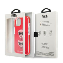 Заредете изображение във визуализатора на галерията – Karl Lagerfeld KLHCP13STPE2TR iPhone 13 mini 5,4" hardcase czerwony/red Karl&amp;Choupette Head - TopMag

