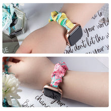 Заредете изображение във визуализатора на галерията – Fabric Watch 7 band 7/6/5/4/3/2 / SE (41/40 / 38mm) strap bracelet bracelet with elastic blue - TopMag
