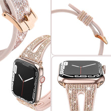 Заредете изображение във визуализатора на галерията – Kingxbar New Chameleon Band Watch Strap 8/7/6/5/4/3/2 / SE (41/40 / 38mm) Crystal Bracelet Silicone Wristband Gold - TopMag
