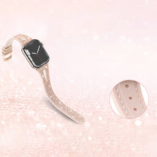 Заредете изображение във визуализатора на галерията – Kingxbar New Chameleon Band Watch Strap 8/7/6/5/4/3/2 / SE (41/40 / 38mm) Crystal Bracelet Silicone Wristband Gold - TopMag
