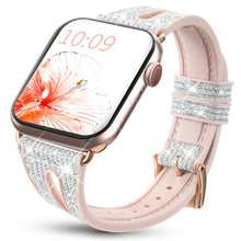 Заредете изображение във визуализатора на галерията – Kingxbar New Chameleon Band Watch Strap 8/7/6/5/4/3/2 / SE (41/40 / 38mm) Crystal Bracelet Silicone Wristband Silver - TopMag
