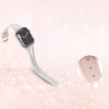 Заредете изображение във визуализатора на галерията – Kingxbar New Chameleon Band Watch Strap 8/7/6/5/4/3/2 / SE (41/40 / 38mm) Crystal Bracelet Silicone Wristband Silver - TopMag
