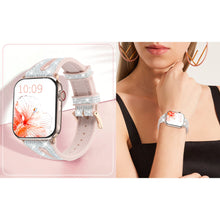 Заредете изображение във визуализатора на галерията – Kingxbar New Chameleon Band Watch Strap 8/7/6/5/4/3/2 / SE (45/44 / 42mm) Crystal Bracelet Silicone Wristband Silver - TopMag
