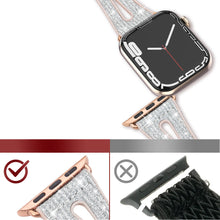 Заредете изображение във визуализатора на галерията – Kingxbar New Chameleon Band Watch Strap 8/7/6/5/4/3/2 / SE (45/44 / 42mm) Crystal Bracelet Silicone Wristband Silver - TopMag
