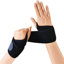 Заредете изображение във визуализатора на галерията – Set of two fabric stabilizers with Velcro, black band for right and left wrist - TopMag
