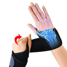 Заредете изображение във визуализатора на галерията – Velcro fabric stabilizer right wrist orthosis band black - TopMag
