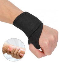 Заредете изображение във визуализатора на галерията – Velcro fabric stabilizer left wrist orthosis band black - TopMag
