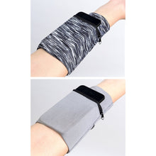 Заредете изображение във визуализатора на галерията – Fabric armband armband for running fitness stripes white / black - TopMag
