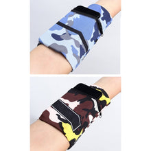 Заредете изображение във визуализатора на галерията – Fabric armband on the arm for running fitness, camo blue - TopMag
