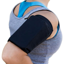 Заредете изображение във визуализатора на галерията – Elastic fabric armband XL fitness running armband black - TopMag
