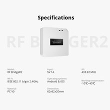Заредете изображение във визуализатора на галерията – Sonoff RF Bridge R2 white ( 2gen RF 433MHz bridge) - TopMag
