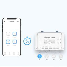 Заредете изображение във визуализатора на галерията – Sonoff Smart 4 Channel Relay Wi-Fi Current Switch White (4CHR3) - TopMag
