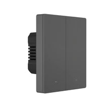 Заредете изображение във визуализатора на галерията – Sonoff smart 2-channel Wi-Fi wall switch black (M5-2C-80) - TopMag
