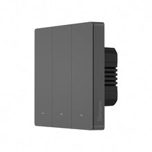 Заредете изображение във визуализатора на галерията – Sonoff Smart 3 Channel WiFi Wall Switch Black (M5-3C-86) - TopMag
