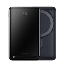 Заредете изображение във визуализатора на галерията – Baseus Magnetic Bracket Power Bank with MagSafe Wireless Charging 10000mAh 20W Navy Blue (PPCX000003) + USB Type C Baseus Xiaobai Series 60W 0.5m - TopMag
