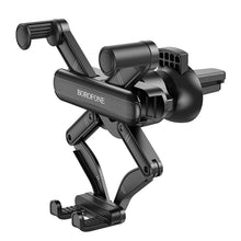 Заредете изображение във визуализатора на галерията – Borofone Car holder BH78 Point gravity, air vent mount black

