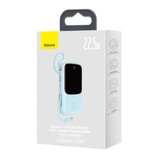 Заредете изображение във визуализатора на галерията – Baseus Qpow powerbank 10000mAh built-in USB Type-C cable 22.5W Quick Charge SCP AFC FCP blue (PPQD020103) - TopMag
