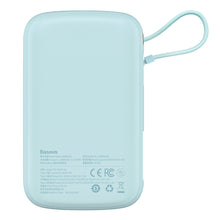 Заредете изображение във визуализатора на галерията – Baseus Qpow powerbank 10000mAh built-in USB Type-C cable 22.5W Quick Charge SCP AFC FCP blue (PPQD020103) - TopMag
