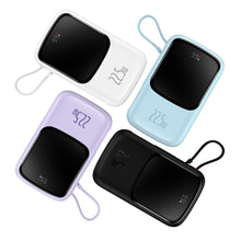 Заредете изображение във визуализатора на галерията – Baseus Qpow powerbank 10000mAh built-in USB Type-C cable 22.5W Quick Charge SCP AFC FCP blue (PPQD020103) - TopMag
