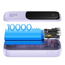Заредете изображение във визуализатора на галерията – Baseus Qpow powerbank 10000mAh built-in USB Type-C cable 22.5W Quick Charge SCP AFC FCP purple (PPQD020105) - TopMag

