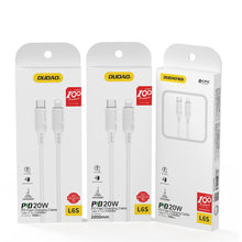 Заредете изображение във визуализатора на галерията – Dudao USB Type C - Lightning cable for charging and data transfer 20W PD 1m white (L6S_1M) - TopMag
