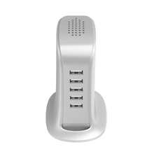 Заредете изображение във визуализатора на галерията – Charger 5x USB with built-in power cable EU white (A5EU) - TopMag
