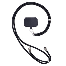 Заредете изображение във визуализатора на галерията – Stylish cord lanyard with inlay for the phone keys black - TopMag
