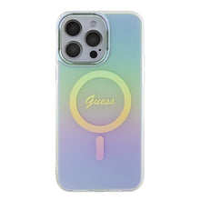 Заредете изображение във визуализатора на галерията – Original Case GUESS IML Iridescent Magsafe hardcase GUHMP15XHITSQ for Iphone 15 Pro Max turquoise

