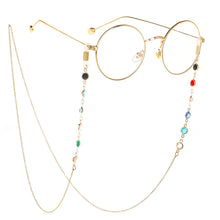 Заредете изображение във визуализатора на галерията – A chain for glasses, a metal ornament, a pendant, beads, rhinestones, a string of rose gold - TopMag
