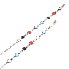 Заредете изображение във визуализатора на галерията – A chain for glasses, a metal ornament, a pendant, beads, rhinestones, a string of rose gold - TopMag
