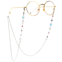 Заредете изображение във визуализатора на галерията – A chain for glasses, a metal ornament, a pendant, beads, rhinestones, a string of rose gold - TopMag
