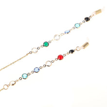 Заредете изображение във визуализатора на галерията – A chain for glasses, a metal ornament, a pendant, beads, rhinestones, a string of rose gold - TopMag
