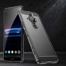 Заредете изображение във визуализатора на галерията – Carbon Case Flexible TPU cover for Sony Xperia Pro-I black - TopMag
