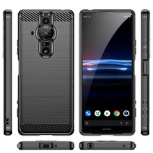 Заредете изображение във визуализатора на галерията – Carbon Case Flexible TPU cover for Sony Xperia Pro-I black - TopMag
