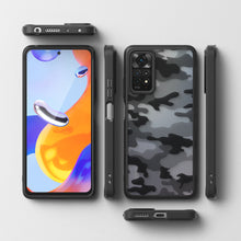 Заредете изображение във визуализатора на галерията – Ringke Fusion Matte Cover Case with Gel Frame for Xiaomi Redmi Note 11 Pro 5G / 11 Pro Black Camo Black (FM624E73) - TopMag
