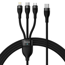 Заредете изображение във визуализатора на галерията – Baseus Flash Series II USB Type C / USB Type A cable - USB Type C / Lightning / micro USB 100 W 1.5 m black (CASS030201) - TopMag

