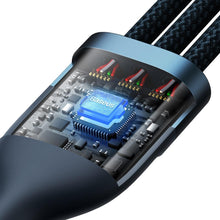 Заредете изображение във визуализатора на галерията – Baseus Flash Series II USB Type C / USB Type A cable - USB Type C / Lightning / micro USB 100 W 1.5 m blue (CASS030203) - TopMag
