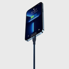 Заредете изображение във визуализатора на галерията – Baseus Flash Series II USB Type C / USB Type A cable - USB Type C / Lightning / micro USB 100 W 1.5 m blue (CASS030203) - TopMag
