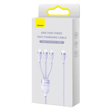 Заредете изображение във визуализатора на галерията – Baseus Flash Series II USB Type C / USB Type A cable - USB Type C / Lightning / micro USB 100 W 1.5 m purple (CASS030205) - TopMag
